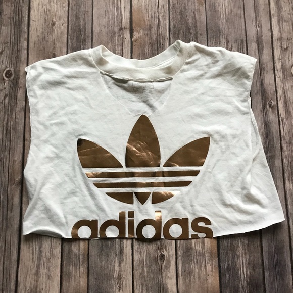 adidas Tops - Adidas Metallic Cropped Tee Size Small